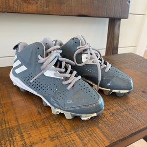 Gray youth adidas baseball cleats